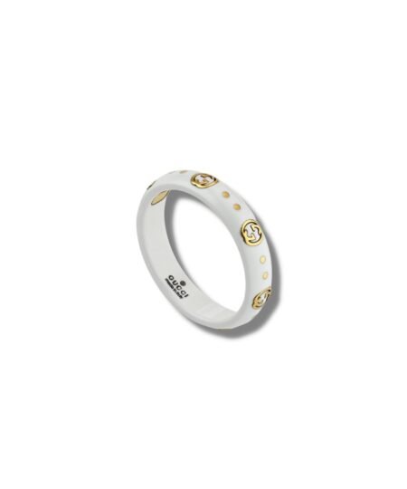 Gucci Icon Ring With Interlocking G White For Women 679262 J85V5 8062