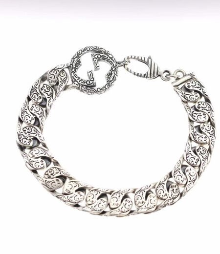 Alternative view of Gucci Interlocking G Chain Bracelet Silver Tone For Men 454285 J8400 0811