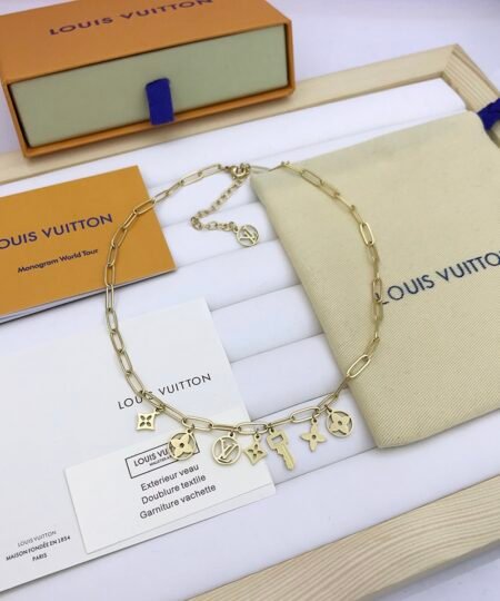 Alternative view of Louis Vuitton Key Big Chain Necklace Gold Tone For Women