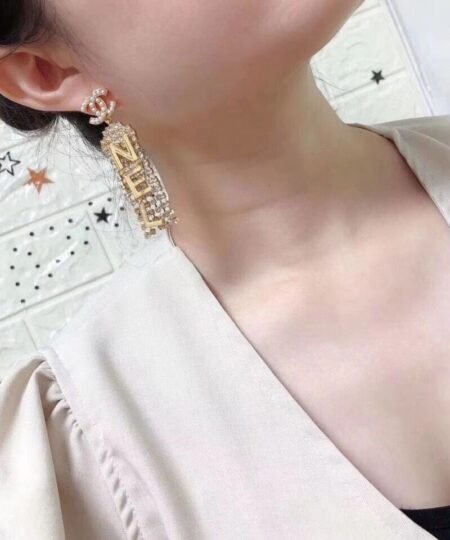 Alternative view of Chanel Letter Tassel Earring Gold For Women