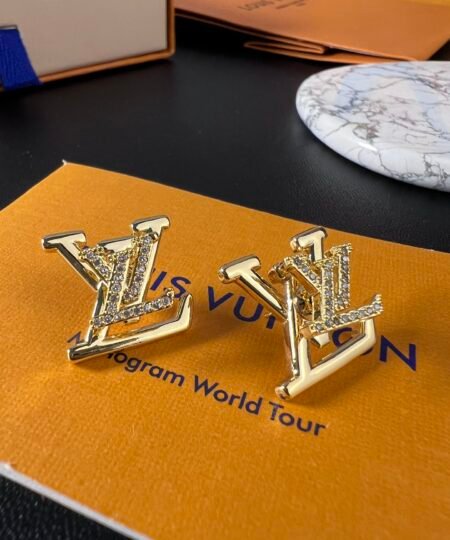 Alternative view of Louis Vuitton Logo LV Earrings Gold For Women