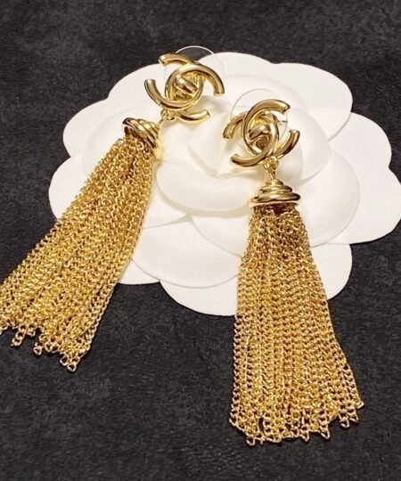 Alternative view of Chanel Long Tassel Earrings Gold For Women