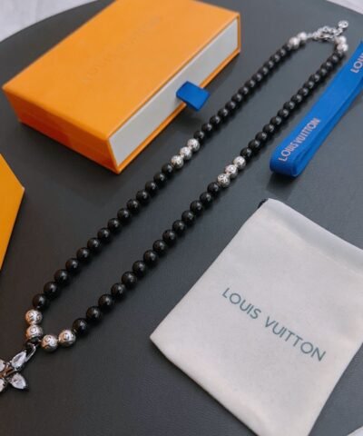 Louis Vuitton Counter Seiko Necklace Black For Women