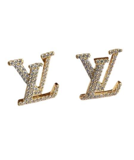 Louis Vuitton Letterhead Earrings Gold For Women