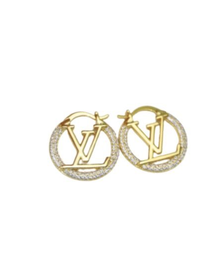 Louis Vuitton Louise By Night Earrings Gold Tone For Women