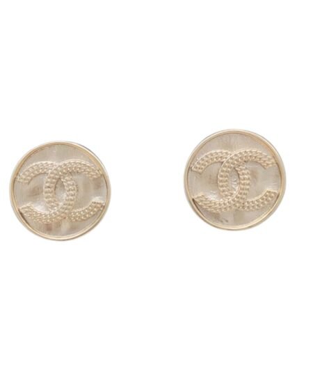 Chanel Middle Round Earrings Gold For Women