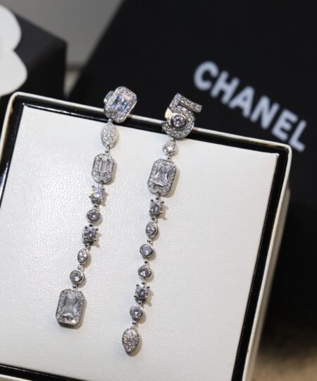 Alternative view of Chanel N?5 Drop Earrings Silver Tone For Women