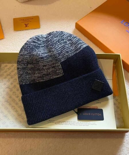 Louis Vuitton Neo Petit Damier Beanie Dark Blue For Women