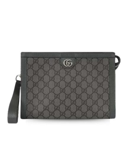 Gucci Ophidia GG Pouch Grey For Men 10.2 In/ 26 Cm 760243 UULBN 1244
