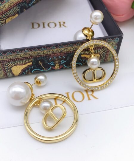 Alternative view of Dior Pearl Stud Earrings Gold For Women