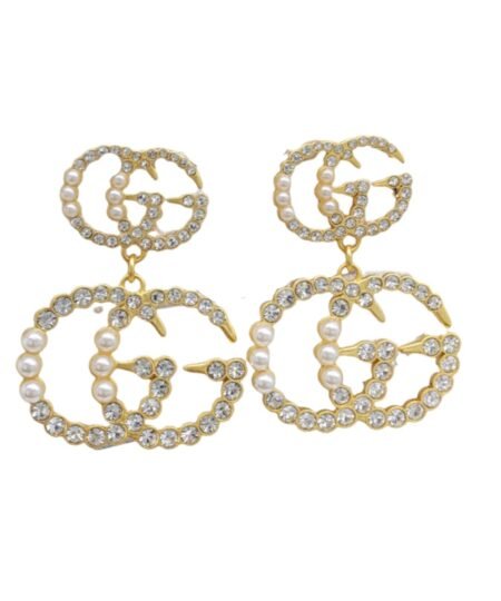 Gucci Pearl Stud Earrings Gold For Women
