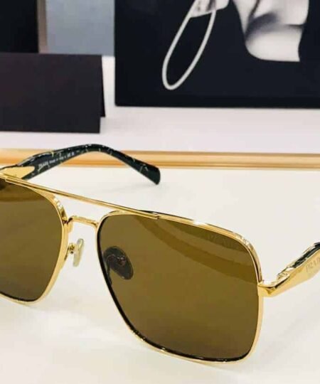 Prada Letter Logo Sunglasses Gold For Women