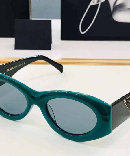 Alternative view of Prada Oval Sunglasses Jade Green For Women