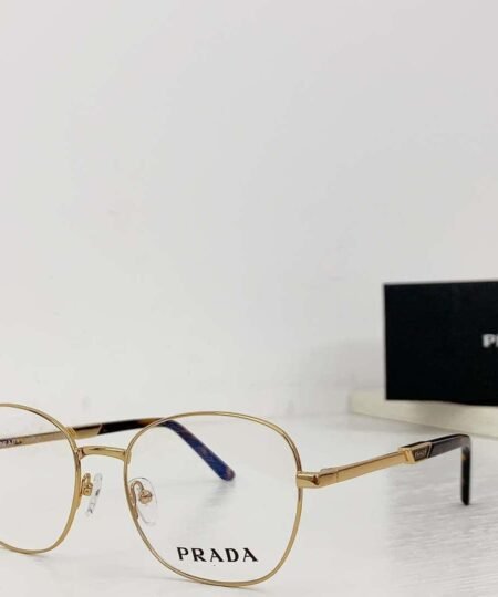 Prada Round Glasses Gold For Women