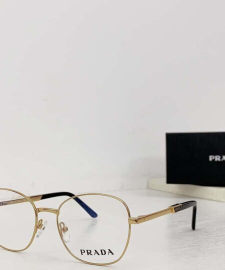 Prada Round Glasses Gold For Women