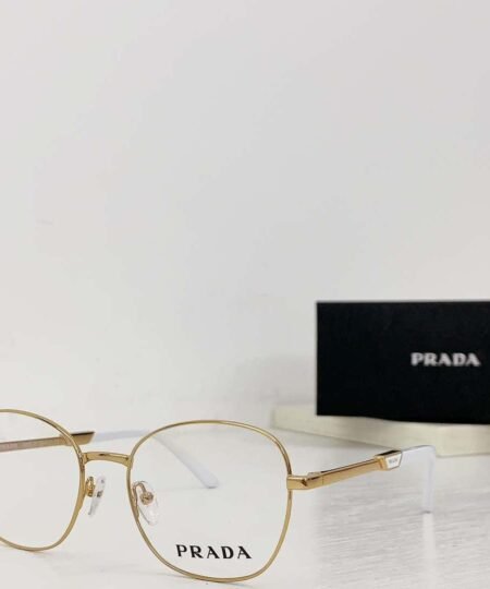 Prada Round Glasses Gold For Women
