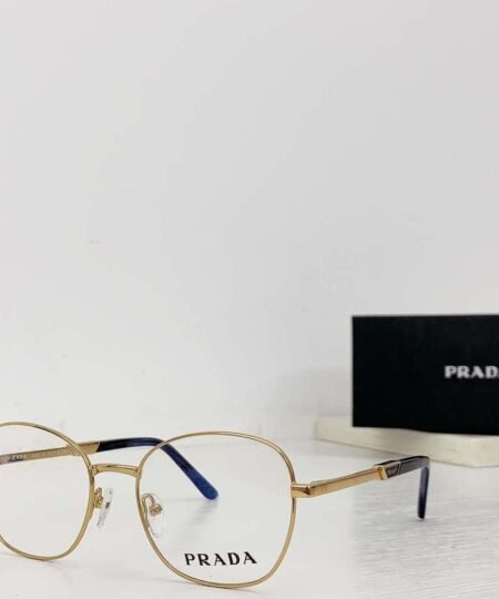 Prada Round Glasses Gold For Women