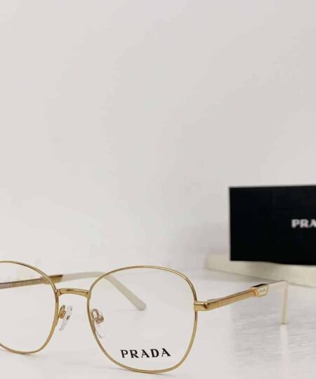 Prada Round Glasses Gold For Women