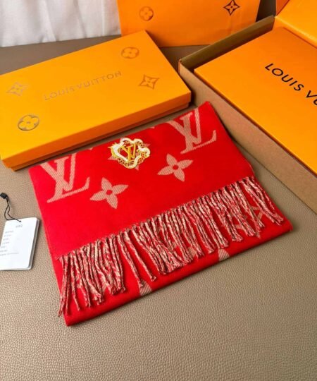 Alternative view of Louis Vuitton Precious Dragon LV Essential Scarf Red For Women