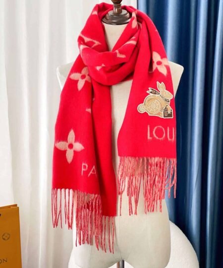 Louis Vuitton Precious Rabbit LV Essential Scarf Red For Women
