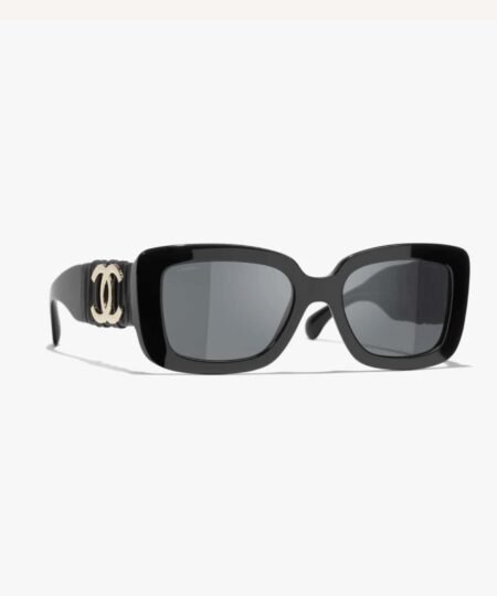 Chanel Rectangle Sunglasses Black For Women A71480 X02123 S2214