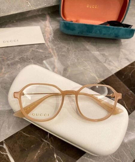 Gucci Round Frame Flat Sunglasses Beige For Women