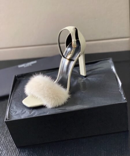 Alternative view of Saint Laurent Bea Ankle Strap Sandals White For Women