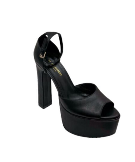Saint Laurent Jodie Platform Sandals In Smooth Black For Women 716402GVOAB1000