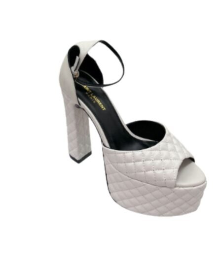 Saint Laurent Jodie Platform Sandals In Smooth White For Women