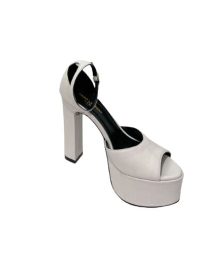 Saint Laurent Jodie Platform Sandals In Smooth White For Women 650258AAAOE1906