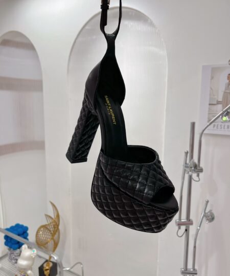 Alternative view of Saint Laurent Jodie Platform Sandals In Smooth Black For Women