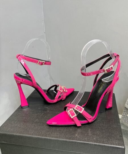 Alternative view of Saint Laurent Lila Sandals In Patent Pink For Women