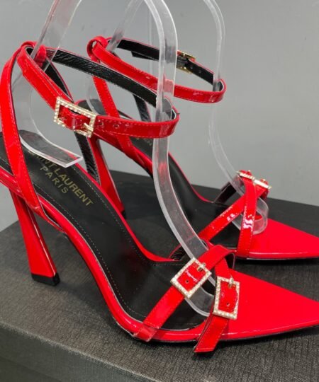 Alternative view of Saint Laurent Lila Sandals In Patent Red For Women