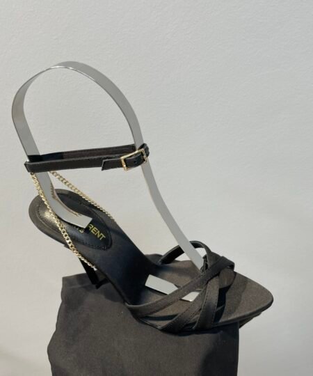 Alternative view of Saint Laurent Melody Sandals In Crepe Satin Black For Women 7315611UUKK1000