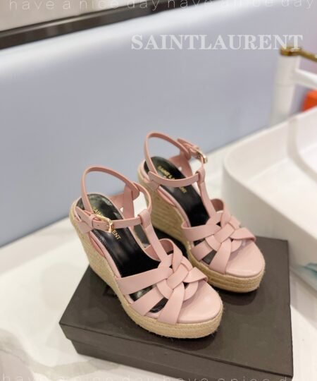 Alternative view of Saint Laurent Tribute Espadrilles In Smooth Light Pink For Women