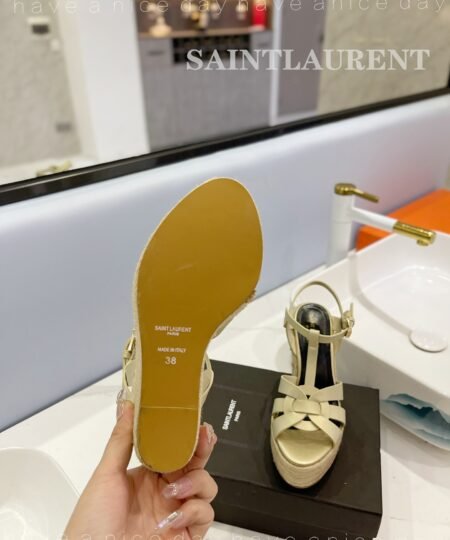 Alternative view of Saint Laurent Tribute Espadrilles In Smooth Beige For Women