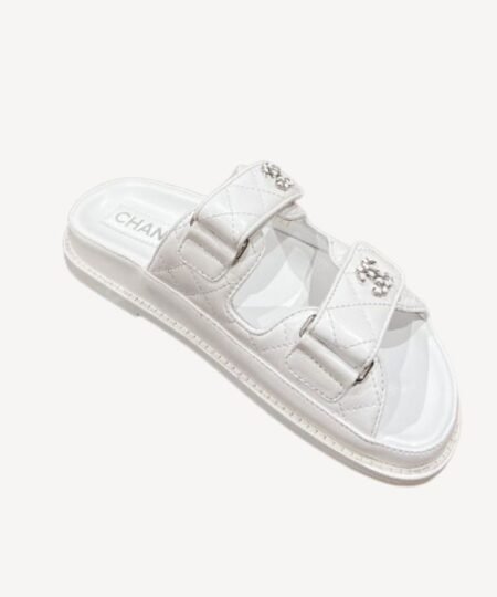 Chanel Sandals With Chanel Logo White For Women