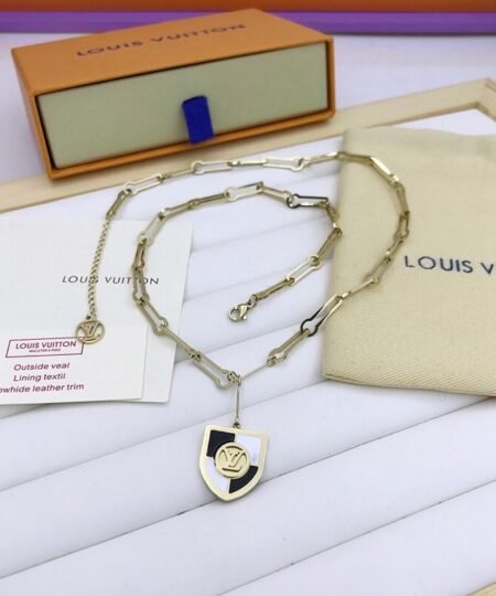 Alternative view of Louis Vuitton Shield Necklace Gold Tone For Women