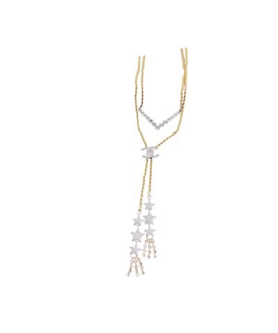 Chanel Sixfold Star Necklace Gold Tone For Women