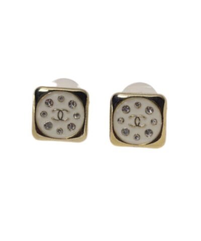 Chanel Square Earrings White For Women