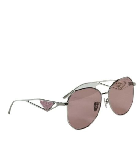 Prada Sunglasses With Triangle Logo Silver For Women