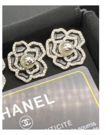 Alternative view of Chanel Sweet Lady Camellia Earrings Black For Women