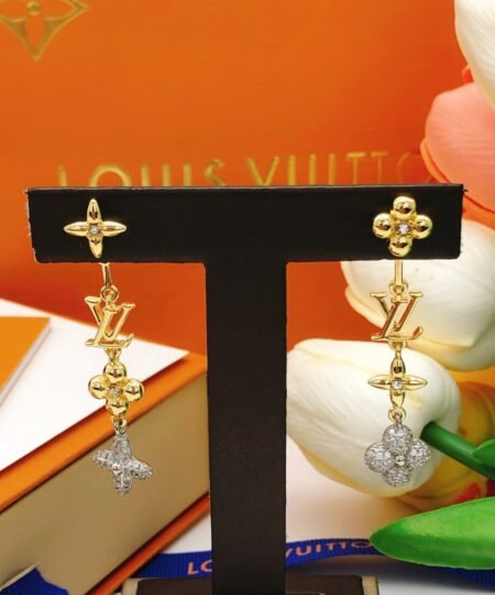 Louis Vuitton Tassel Stud Earrings Gold For Women