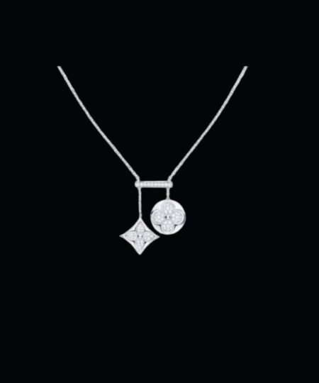 Alternative view of Louis Vuitton Two Blossom Necklace Silver Tone For Women