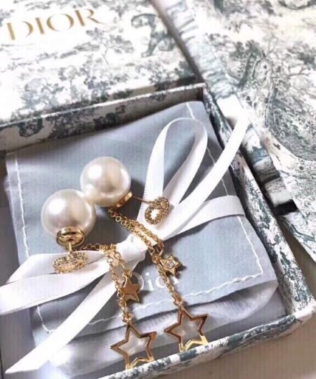 Alternative view of Dior Two Stars Long Earrings Gold Tone For Women