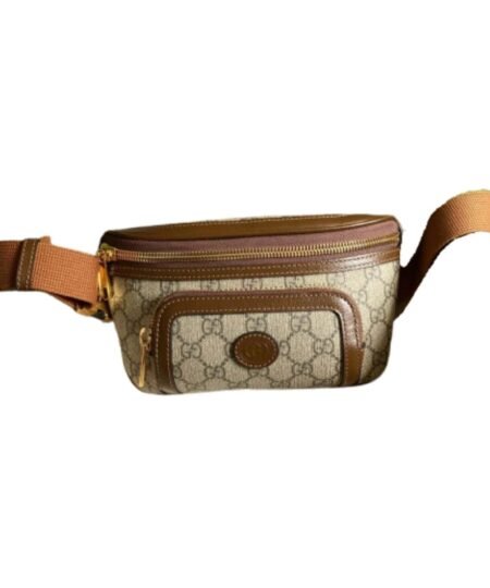 Gucci Belt Bag With Interlocking G Beige And Ebony GG Supreme Canvas For Women 9in/23cm 682933 92THG 8563