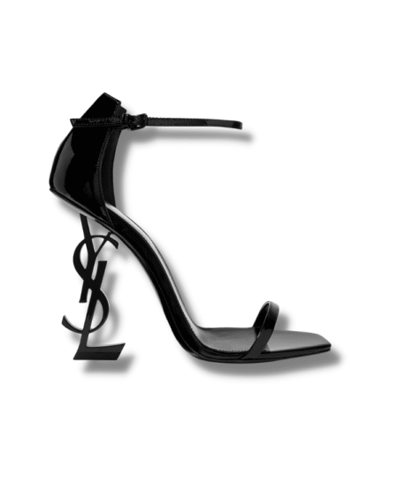 Saint Laurent Opyum Sandals In Patent For Women Black 4.3in/11cm 5576620NPVV1000