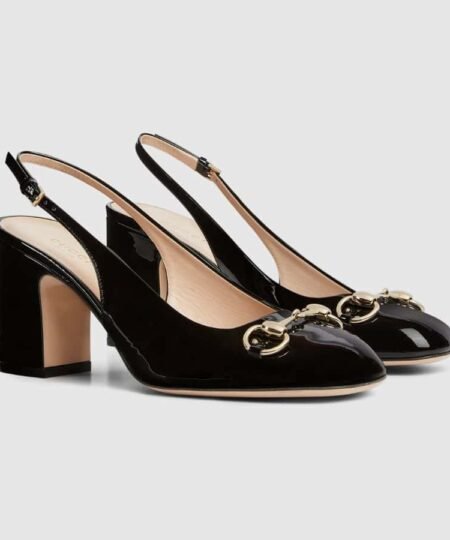 Gucci Horsebit Slingback Black For Women- 794324 BNC00 1000