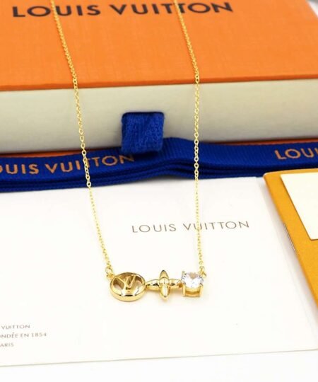 Alternative view of Louis Vuitton LV Circle Logo Necklace Gold For Women