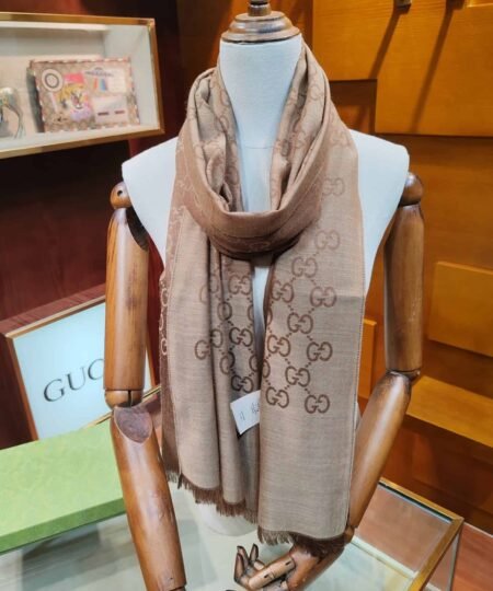 Alternative view of Gucci Muffler Stole Scarf Light Brown 200cm/79in For Women